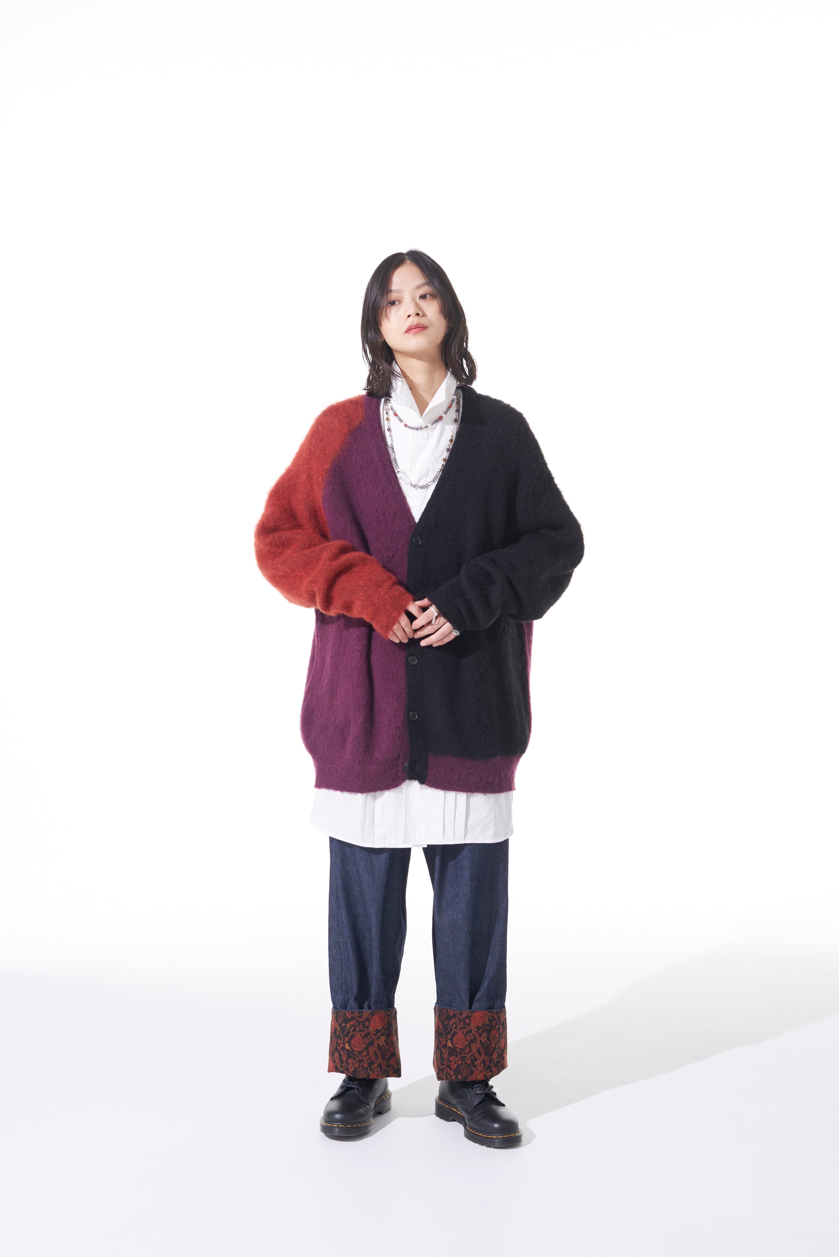 Stylish Color Paneling Mohair Cardigan for Women - Soft & Warm Knit Sweater for Fall & Winter - Perfect for Office, Date Night & Casual Outfits