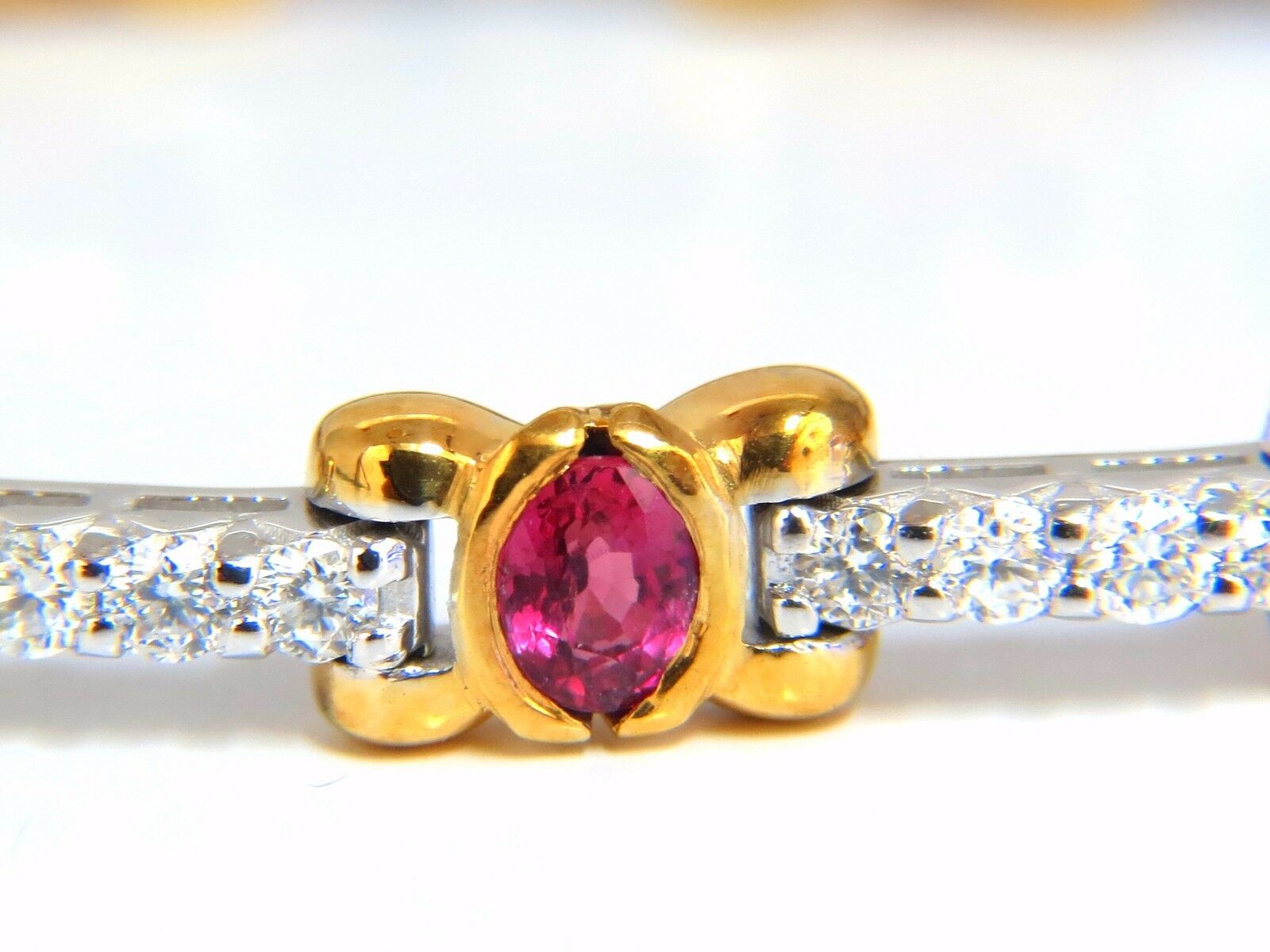 3.76ct Natural Ruby & Diamond Tennis Bracelet in 14K Gold - Vivid Red Gemstone Jewelry for Women, Perfect Gift for Anniversary, Valentine's Day & Special Occasions