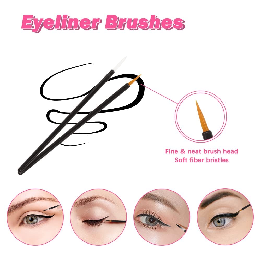 50pcs Professional Makeup Brush Set - 20 Mascara Brushes, 20 Lipstick Applicators, 10 Eyeliner Brushes for Perfect Eye & Lip Makeup | Disposable Beauty Tools for Salon, Home Use & Travel