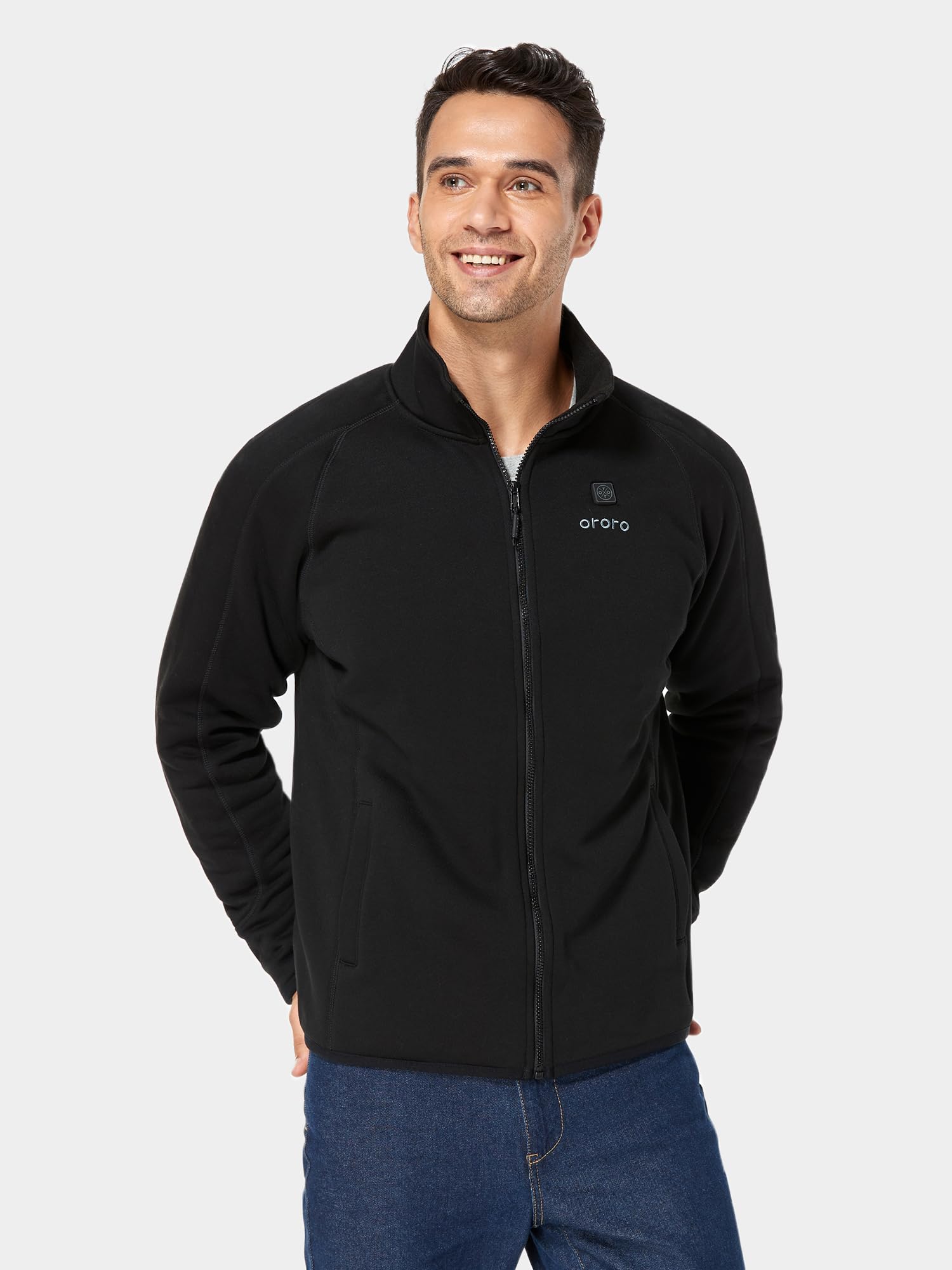 ORORO Men's Heated Fleece Jacket with Rechargeable Battery - Winter Electric Warming Jacket for Outdoor Activities, Hunting, Camping & Work - USB Heating Jacket (Charger Not Included)