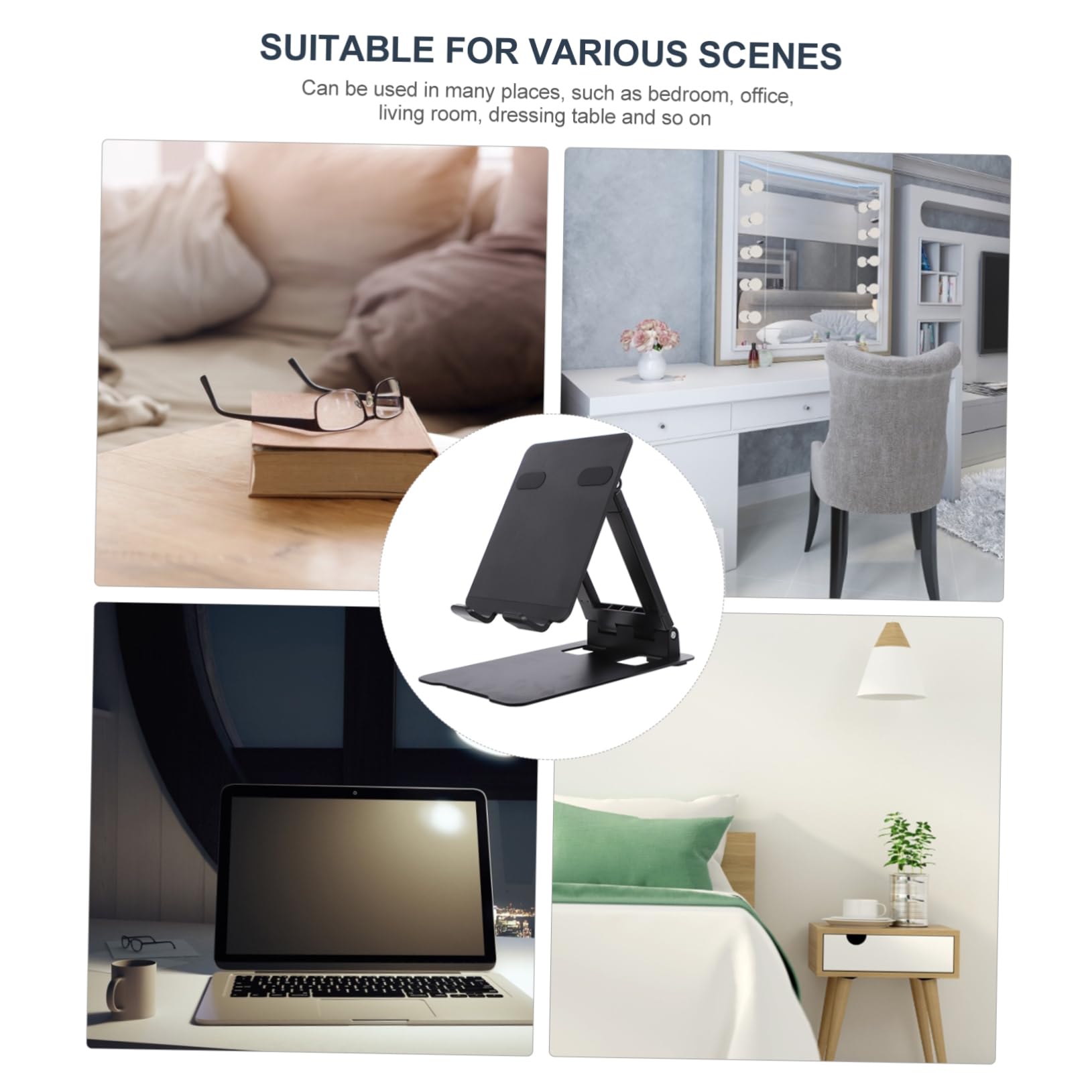 UKCOCO Adjustable Phone Holder Stand - Multi-Function Phone/Tablet Mount with Pill Storage - Perfect for Desk, Car, Bedside & Travel Use