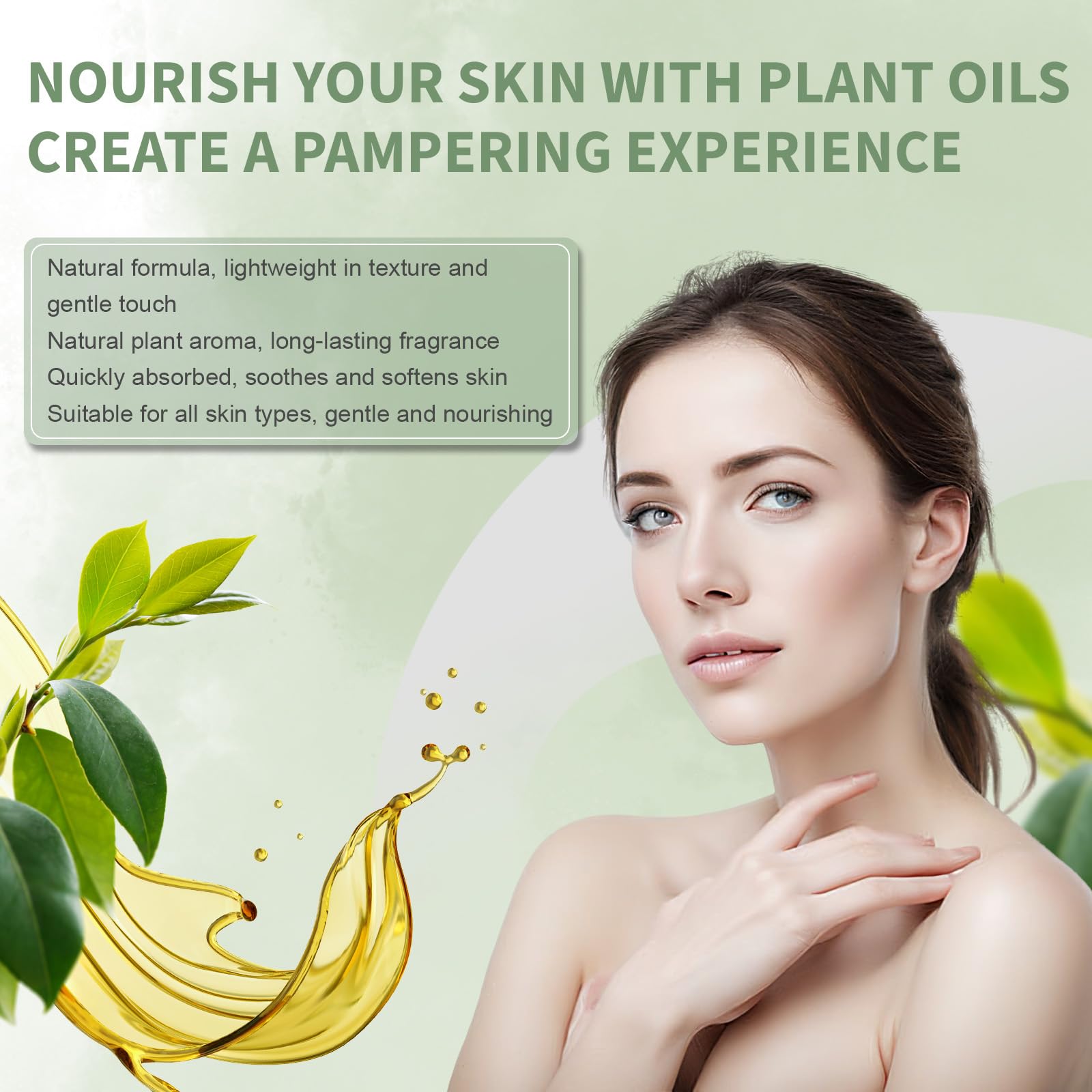 Frankincense & Rosemary Body Oil - 8.8 fl.oz (260ml) Natural Moisturizer for Dry Skin, Aromatherapy Massage & Relaxation