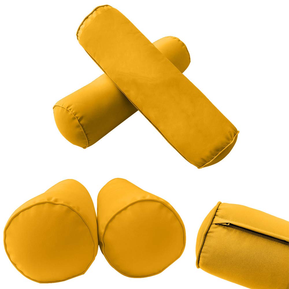 Prolinemax Style2 Queen Size 5-Piece Outdoor Daybed Set with Mattress Cushion & Bolster Pillows - Water-Resistant Pipe Trim Design - Perfect for Patio, Poolside, Garden, and Backyard Relaxation