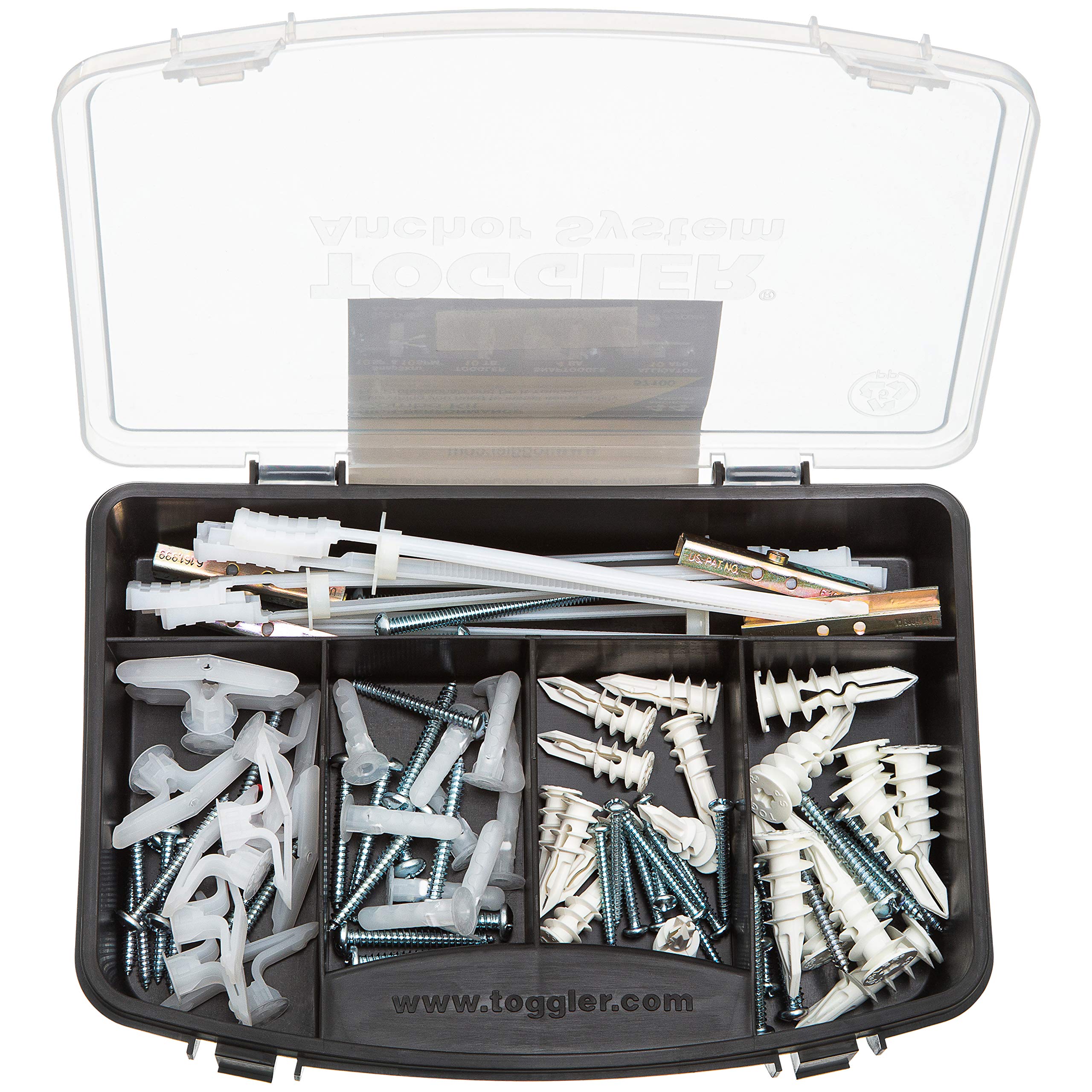 Heavy Duty Toggle Anchor Kit - 44-Piece for Drywall & Concrete - Secure TV, Shelves & Cabinets