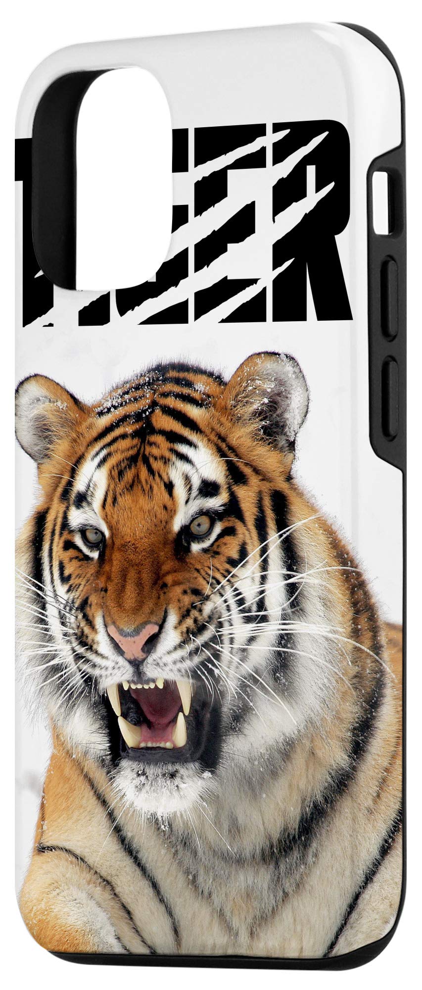 iPhone 12/12 Pro Case - Roaring Tiger Snow Winter Animal Design Protective Phone Cover for Outdoor Adventures & Nature Photography Enthusiasts