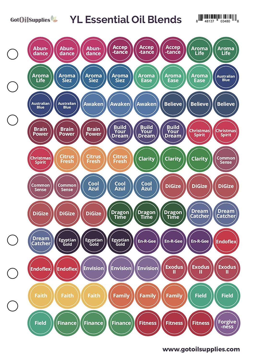 Young Living Essential Oil Labels - Hand Drawn Stickers for Roller Bottles | 616 Premium Stickers in 7 Sheets | Perfect for Organizing YL Singles & Blends | Ideal for Aromatherapy, DIY Blends & Home Organization