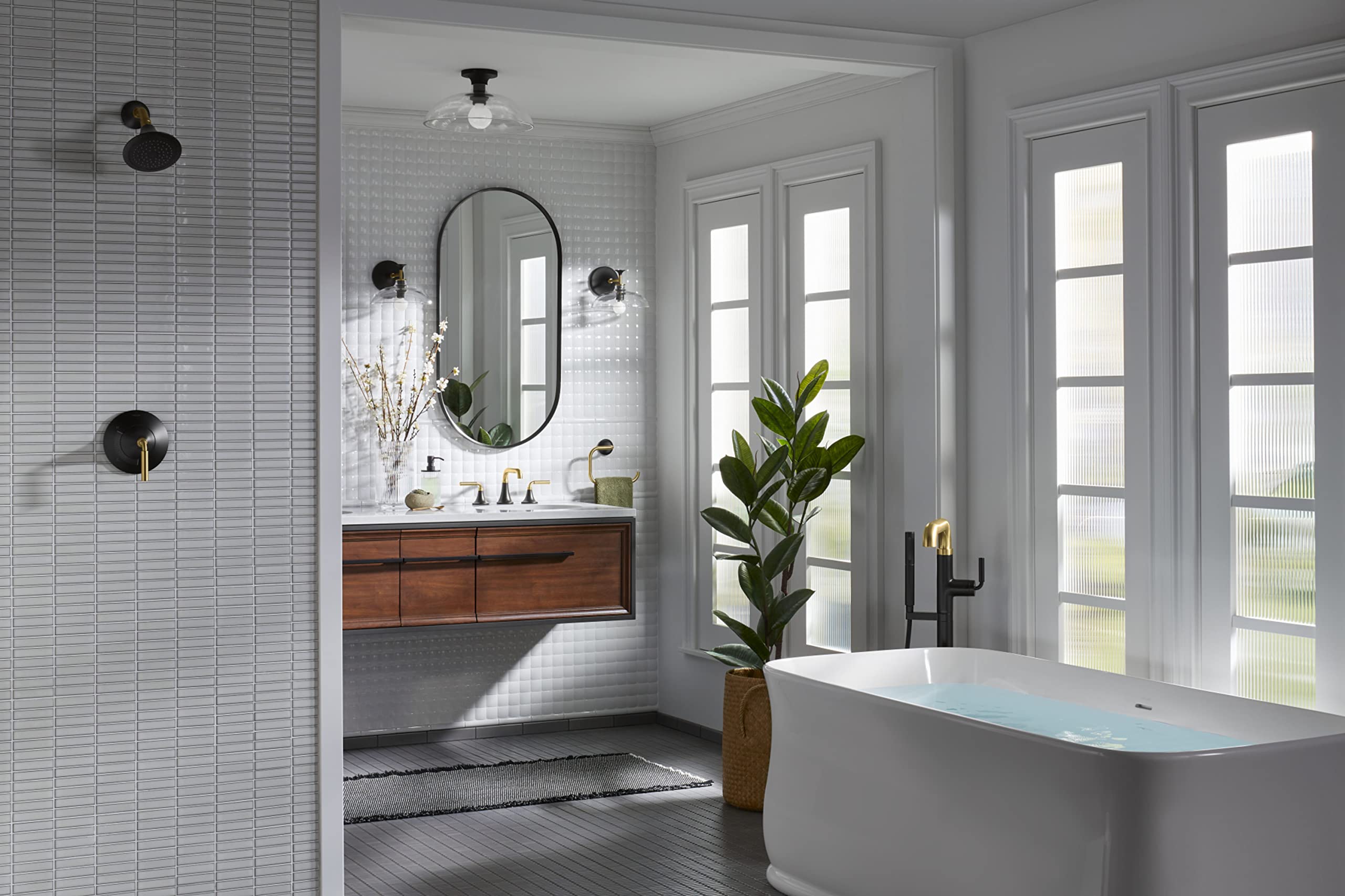 KOHLER Tone One-Light Flush Mount Ceiling Light - Modern LED Fixture for Bedroom, Bathroom, Hallway & Kitchen Lighting