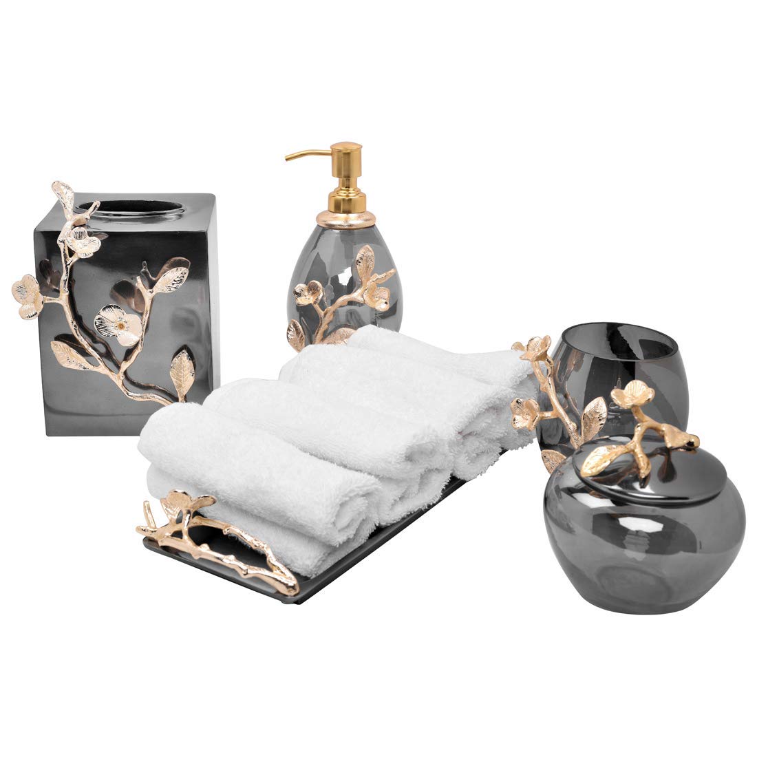 Premium Black & Gold Soap Dispenser - Refillable Liquid Soap and Lotion Pump for Kitchen, Bathroom Decor | Elegant Home Accessories | Perfect for Modern Farmhouse, Spa, and Luxury Bathroom Decor - The Milli Collection