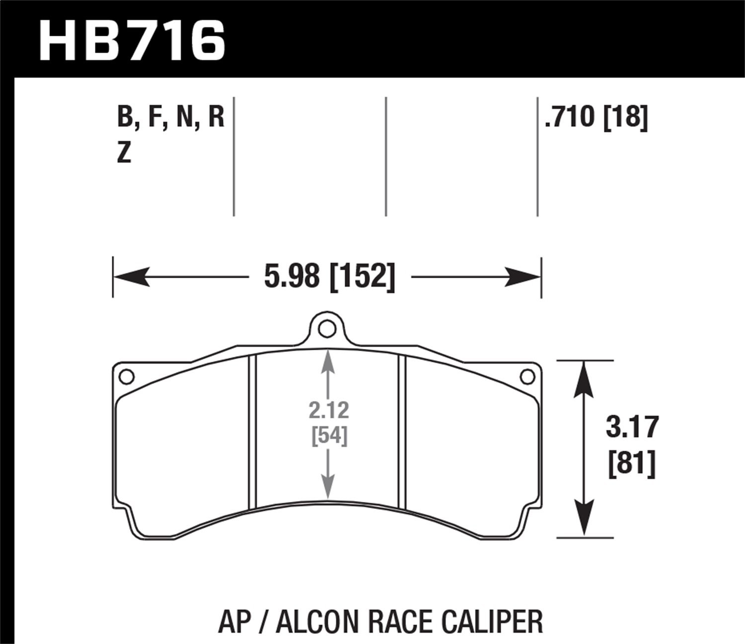 Hawk Performance HB716Z.710 Street Race Brake Pads - High Performance Brake Pads for Racing & Street Use - Perfect for Track Days, Auto Cross & Daily Driving