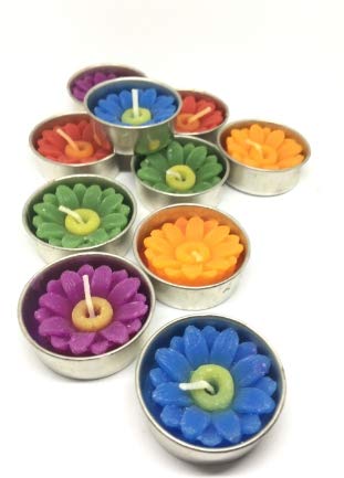 Studio One Mix Daisy Flower Tea Light Candles - 10 Pack of Floating, Scented Aromatherapy Candles for Relaxation | Perfect for Bath, Spa, Wedding Decor & Romantic Ambiance