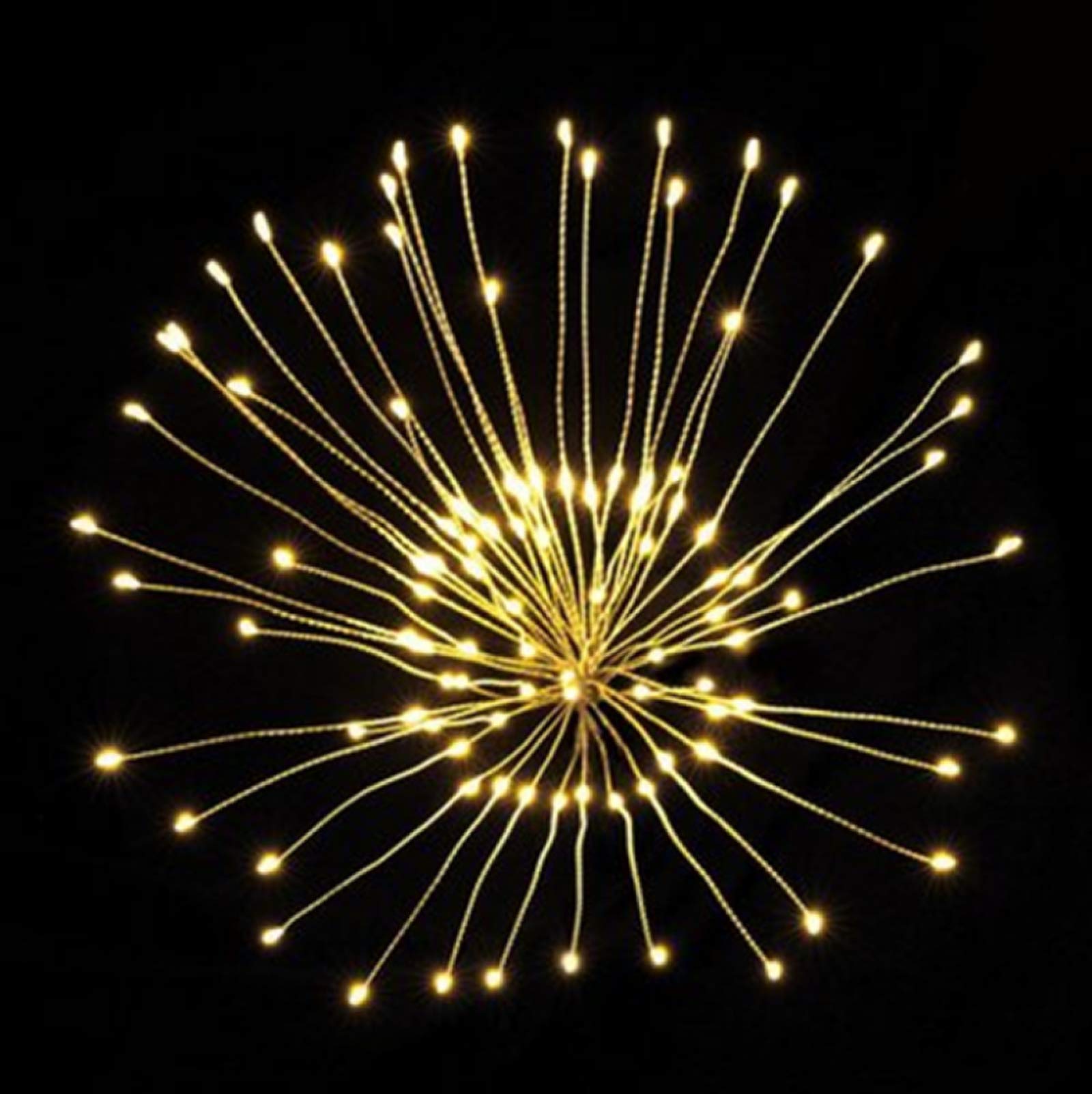120LED Solar Powered Copper Wire Dandelion String Lights - 2 Modes Waterproof Outdoor Lawn & Garden Decor for Christmas, Parties, Weddings, and Backyard Lighting