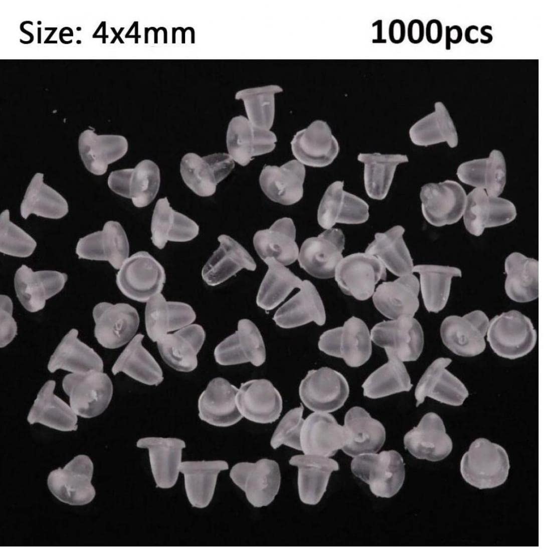 Soft Silicone Earring Back Stoppers 1000pcs - Hypoallergenic Rubber Ear Plugs for DIY Stud Earrings & Jewelry Making - Secure Earring Backs for Comfortable Wear (Great for Daily Use, Parties & Gifts)