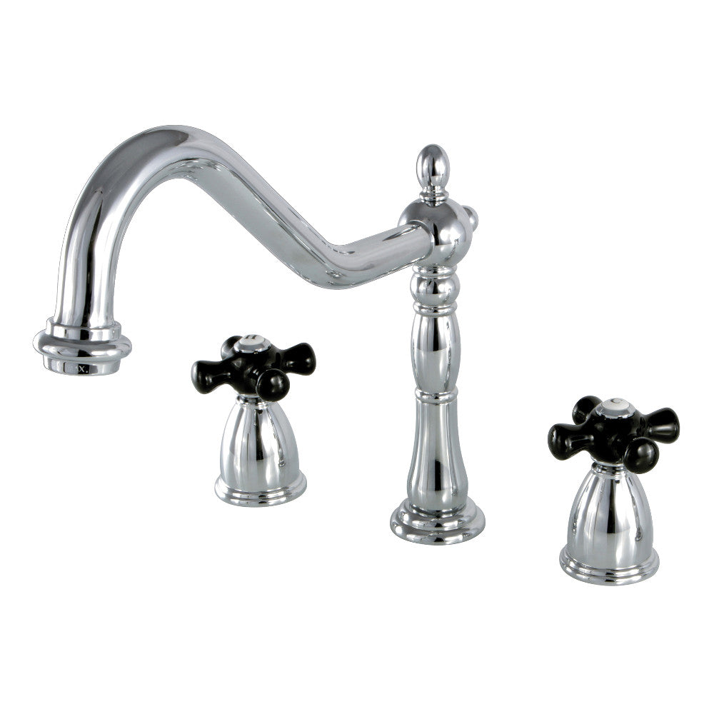 Kingston Brass KB1795PKXLS Widespread Kitchen Faucet - Modern Pull-Down Sprayer, Oil Rubbed Bronze Finish for Farmhouse & Traditional Kitchens | Perfect for Cooking, Washing Dishes & Food Prep