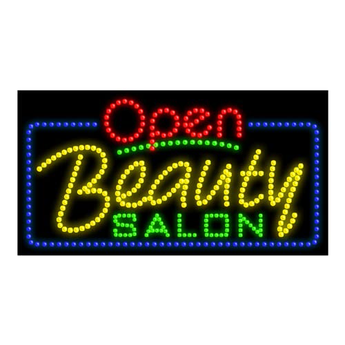 Beauty Salon LED Dots Sign #25401 - Modern Salon Decor Lighting for Hair & Nail Shops - Perfect for Storefronts, Reception Areas & Window Displays