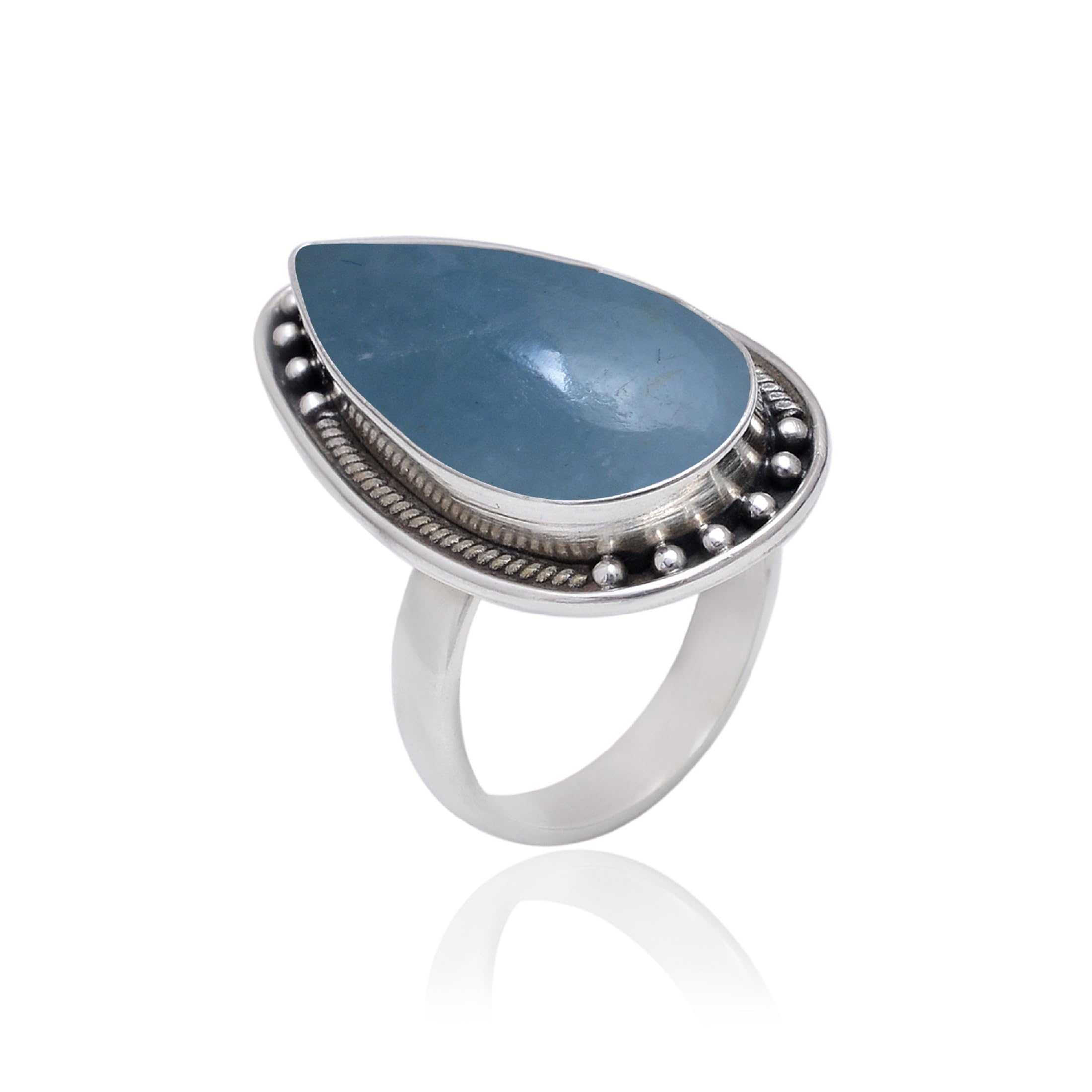 925 Sterling Silver Aquamarine Rings for Women - Handmade Gemstone Jewelry with Blue Aquamarine - Elegant Designer Ring for Everyday Wear & Special Occasions - VSR-209