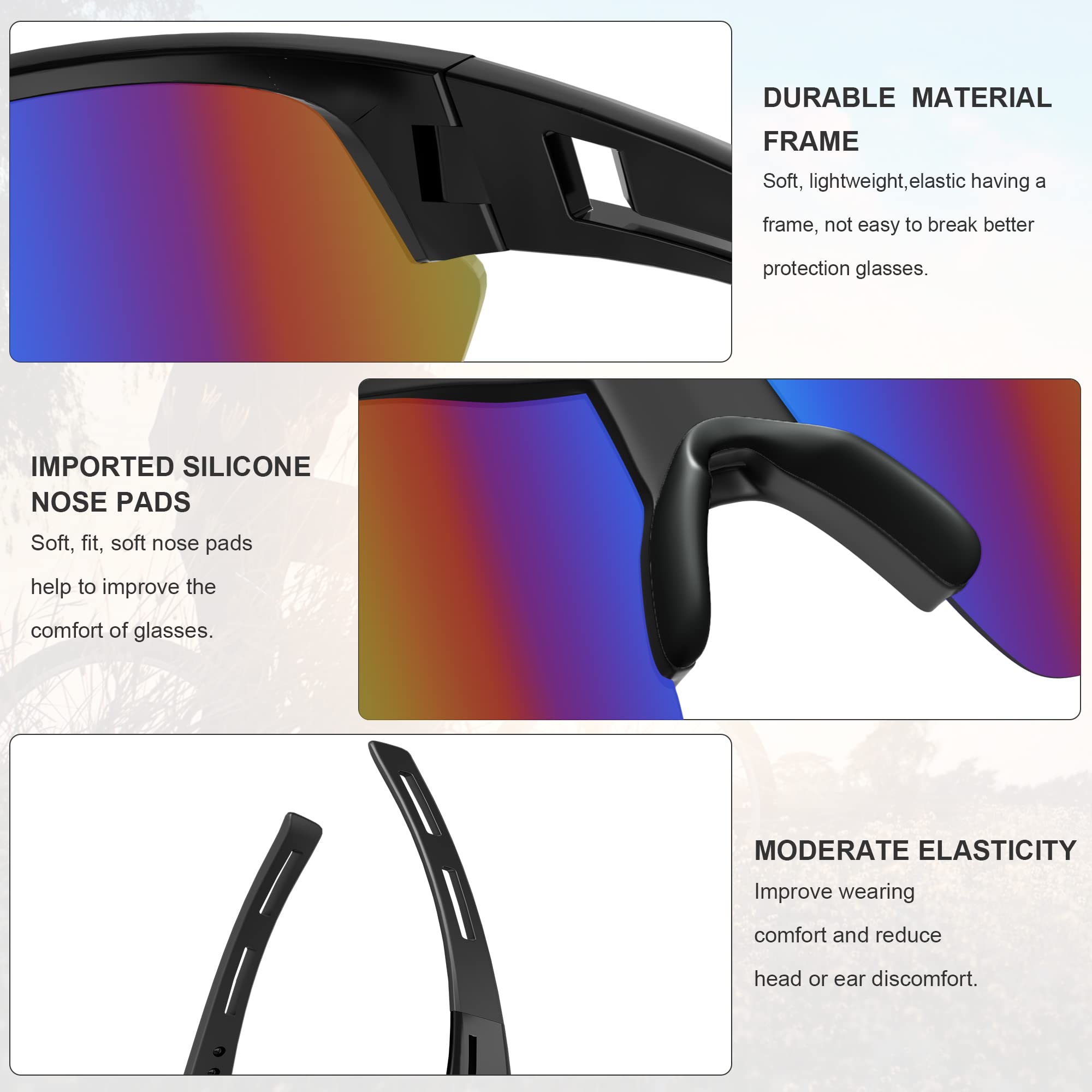 ANSI Z87.1 Certified Tinted Safety Glasses for Men & Women - UV400 Protection, Anti-Scratch & Impact Resistant Safety Goggles - Perfect for Construction, Woodworking, Cycling & Outdoor Activities
