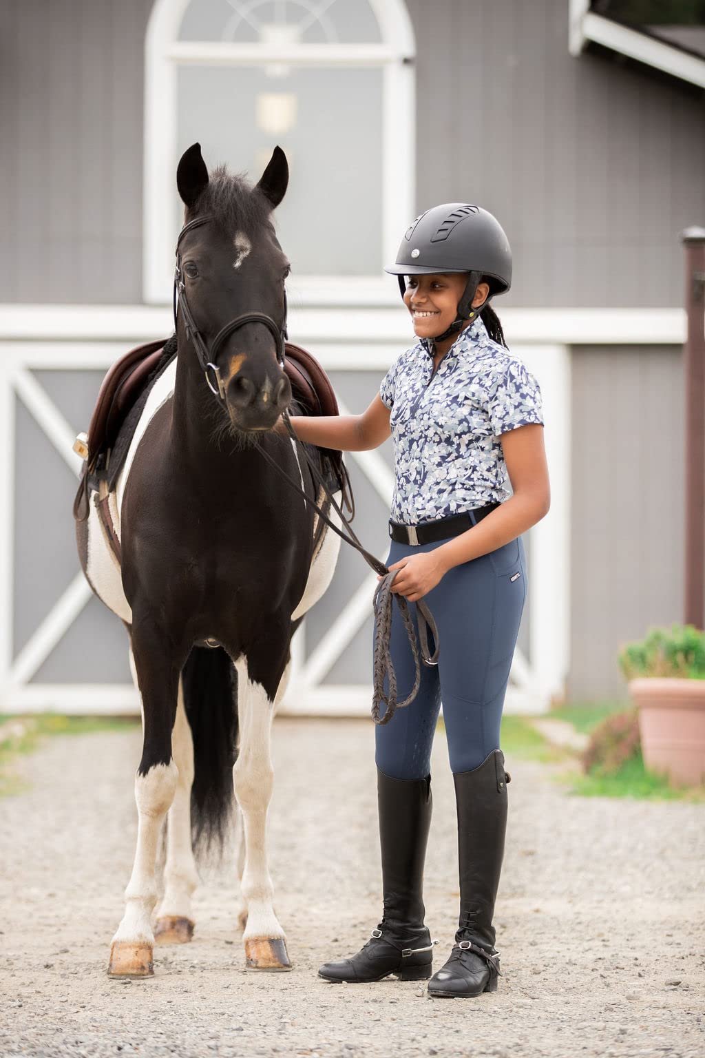 Kerrits Kids Ice Fil Full Seat Horse Riding Tech Tights - Cooling Breathable Equestrian Leggings with Pockets for Summer Riding & Training | Perfect for Young Riders in Warm Weather