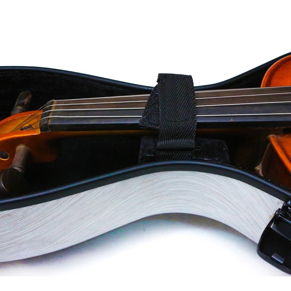 Premium 4/4 Full Size Violin Hard Case - Carbon Fiber Composite with Soft Padding, Strong Handle & Back Straps (Silver) | Perfect for Travel, Performances & School Use
