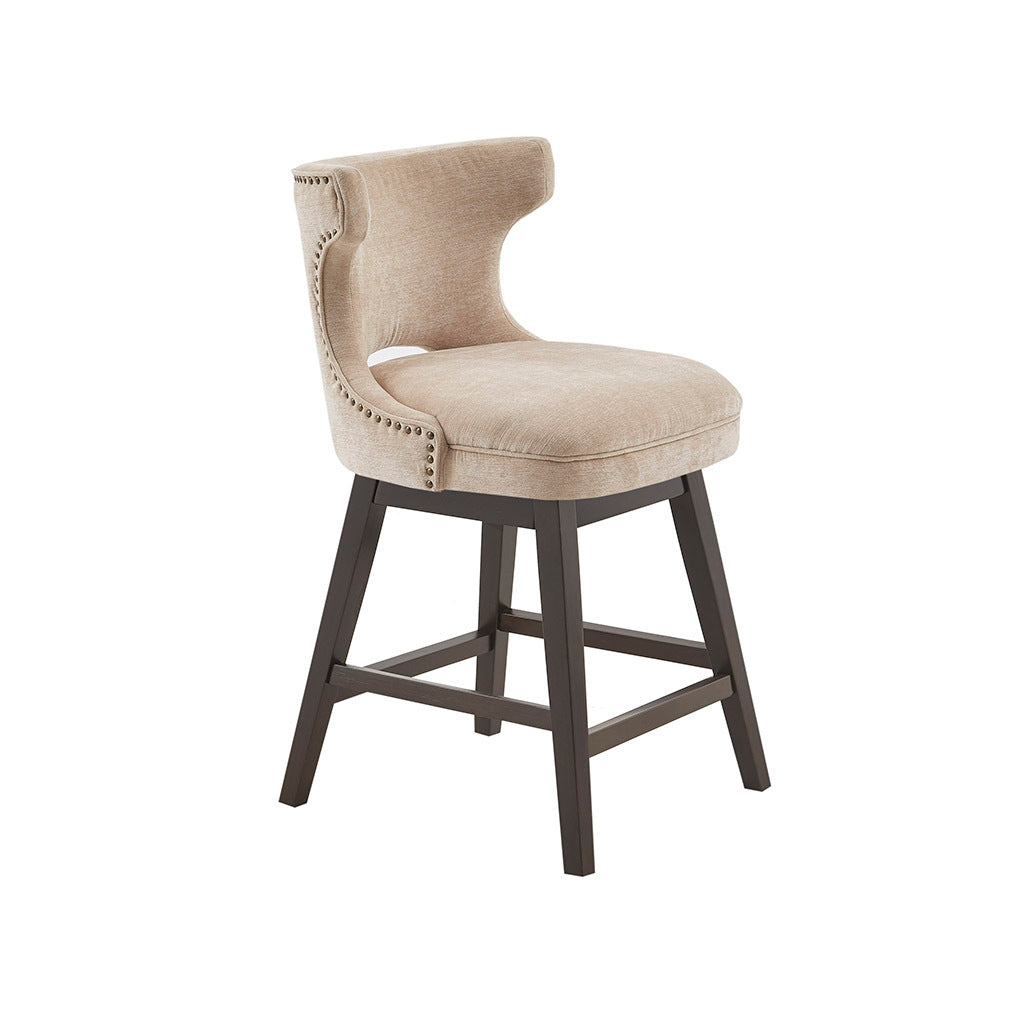 DTY Indoor Living Swivel Counter Stool - Adjustable Height Bar Stool with Padded Seat for Kitchen Island, Breakfast Nook & Home Bar - Comfortable Modern Dining Chair for Small Spaces