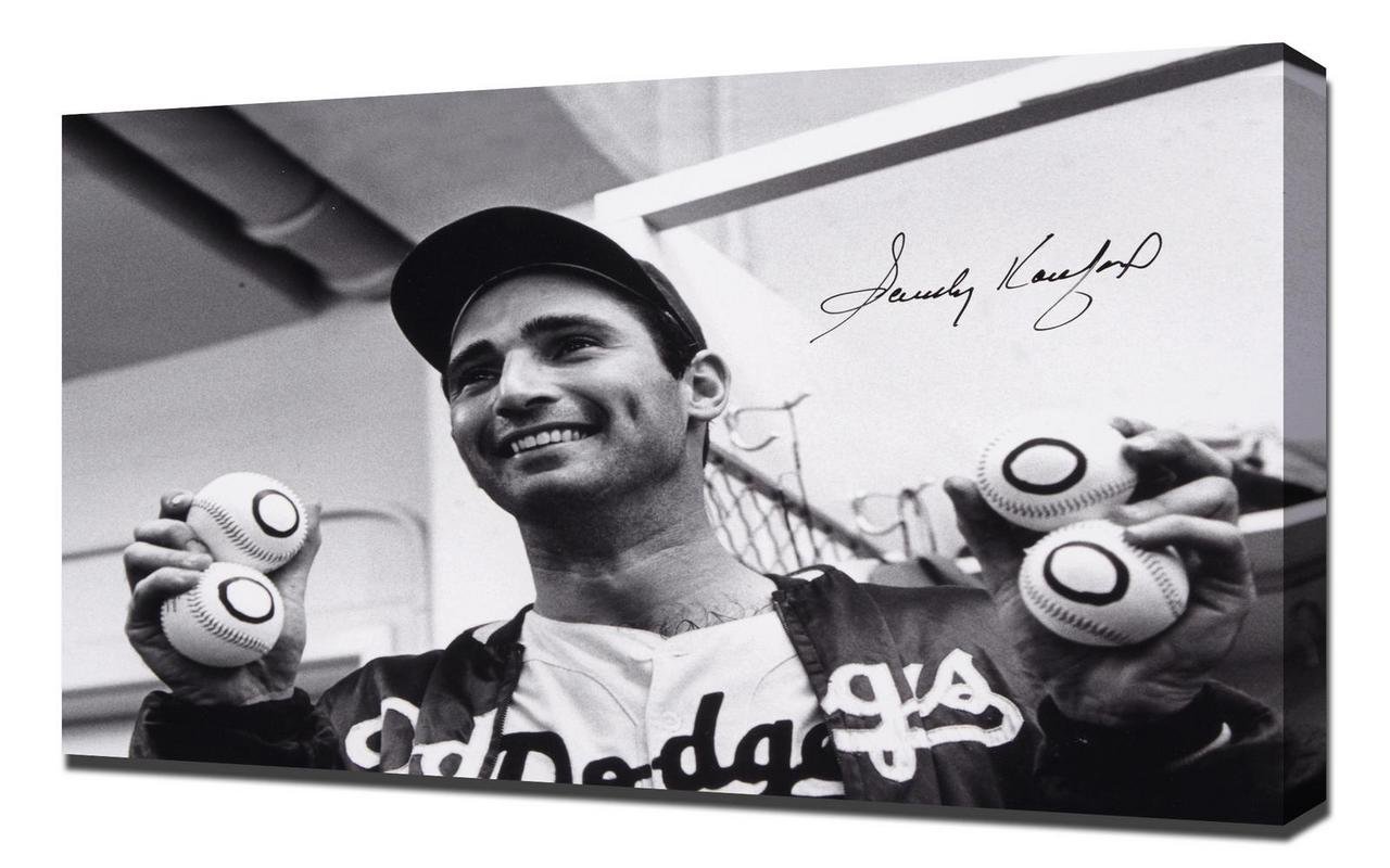 Authentic Sandy Koufax Baseball Canvas Art Print - Premium Wall Decor for Home & Office - Stretched Canvas Wrap - Perfect for Sports Fans & Memorabilia Collectors