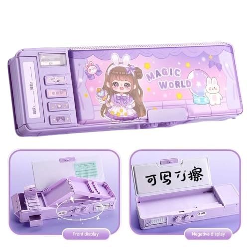 Onpalm Enterprise Multifunctional Kids Pencil Box with Magic Compass - Magnetic Locking Storage for School Supplies, Boys & Girls (Princess Theme, Password Protected) - Perfect for Classroom, Travel & Gift Giving