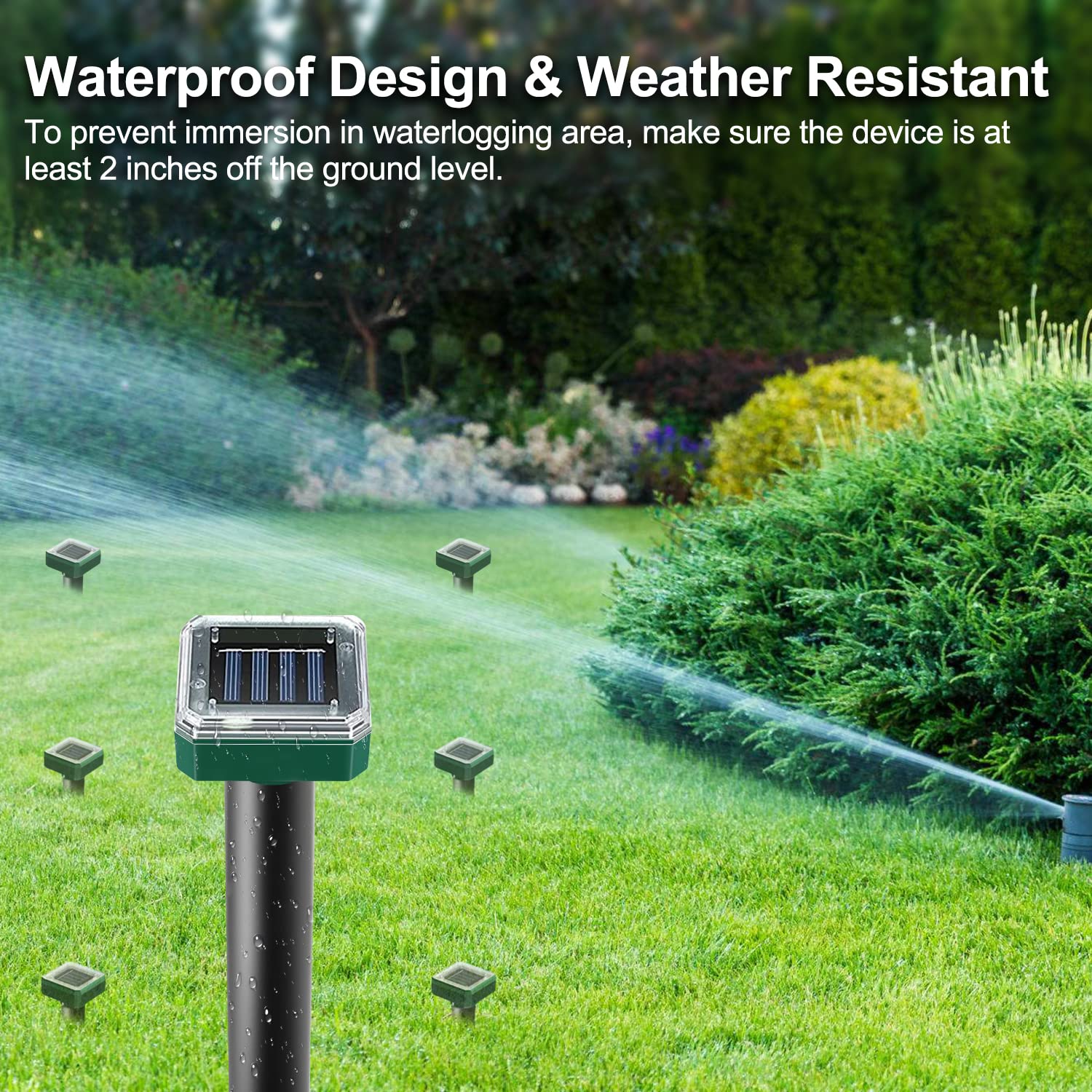 Solar Powered Ultrasonic Mole Repellent - 10 Pack Waterproof Sonic Pest Deterrent Spikes for Voles, Gophers & Snakes | Effective Garden & Yard Protection | Ideal for Lawns, Flower Beds & Vegetable Patches