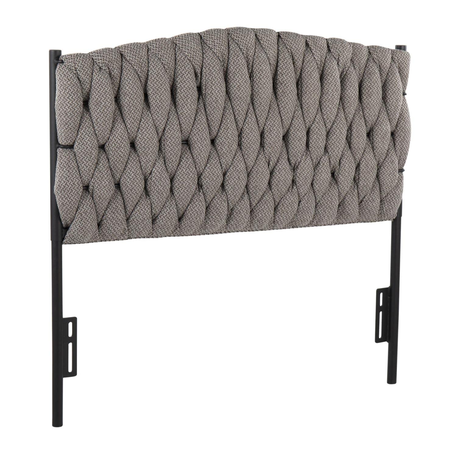 LumiSource Braided Matisse Velvet Twin Headboard - Upholstered Adjustable Bed Frame Headboard for Twin Size Beds | Dorm Room Decor & Bedroom Upgrade
