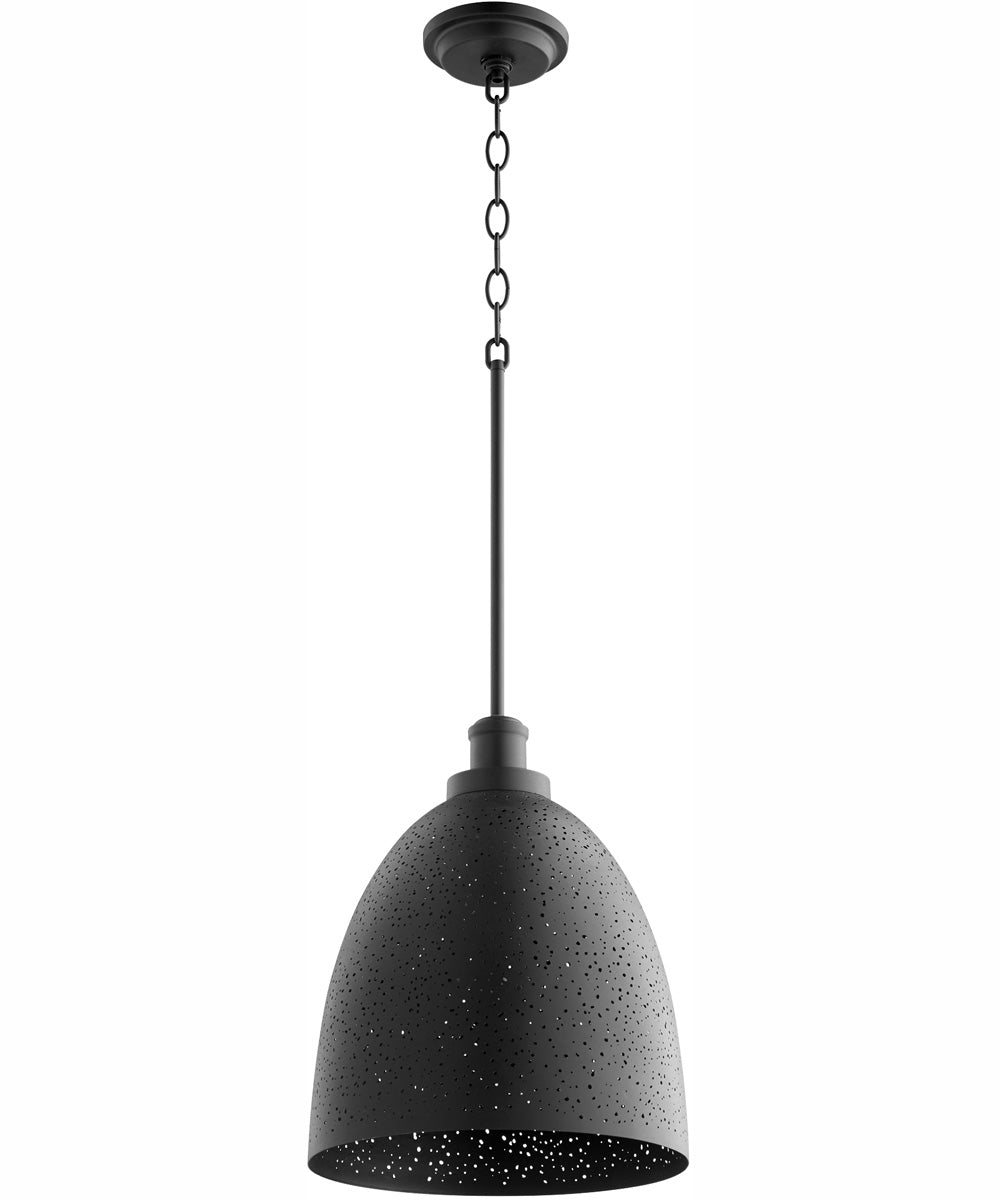 Textured Black Single Light Pendant - Modern Ceiling Fixture for Dining Room, Kitchen, or Bedroom Lighting