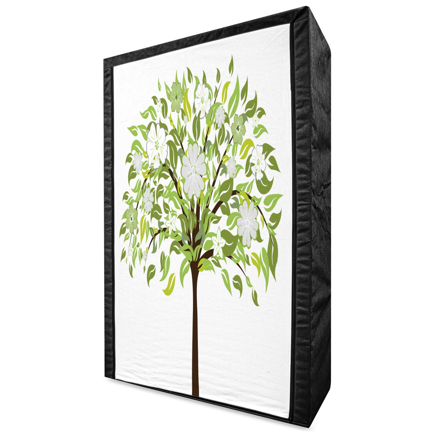 Ambesonne Portable Fabric Wardrobe with Summer Tree & Flower Print - 42.5