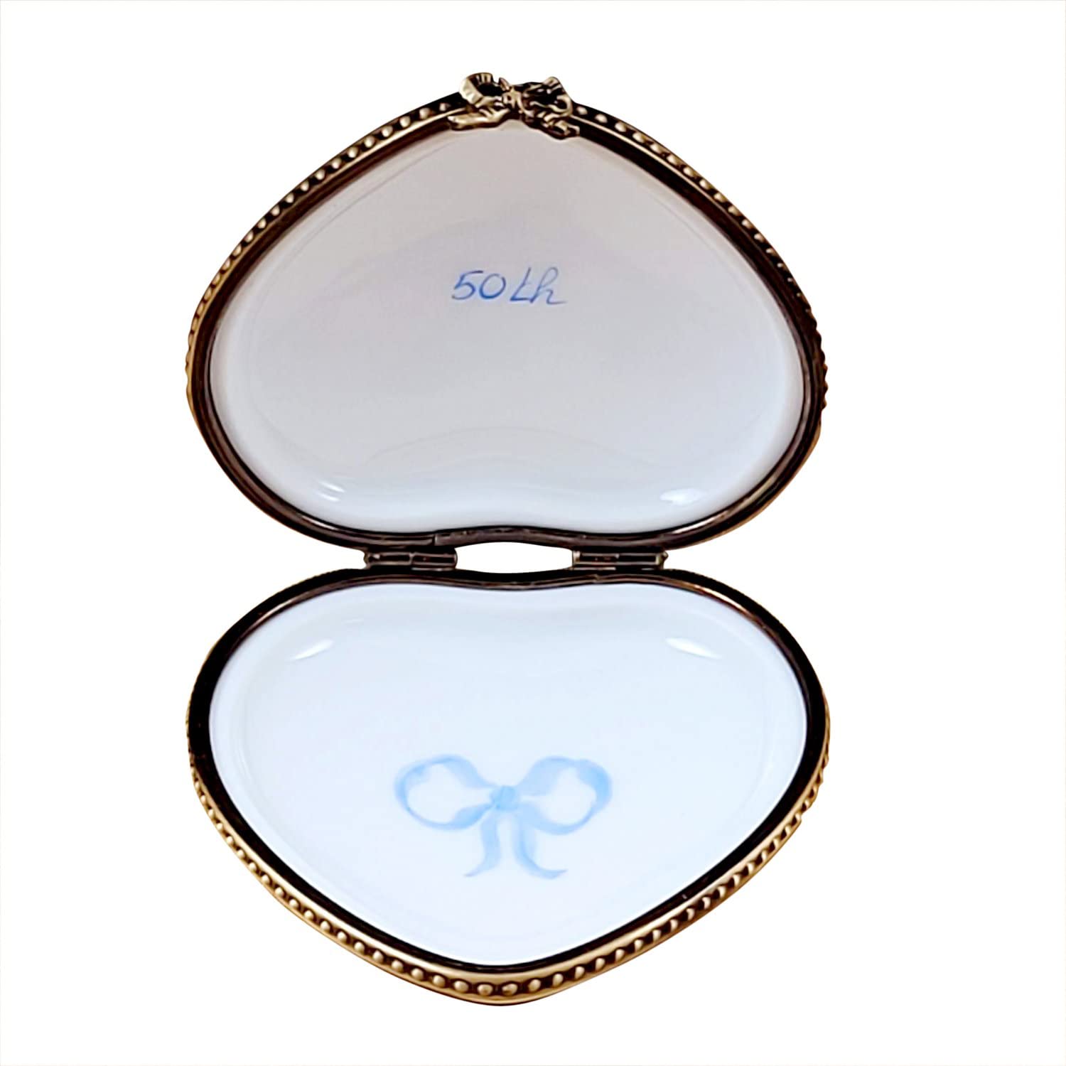 50th Anniversary Limoges Porcelain Heart Box - Elegant Keepsake Gift for Couples | Perfect for Wedding, Valentine's Day & Romantic Celebrations