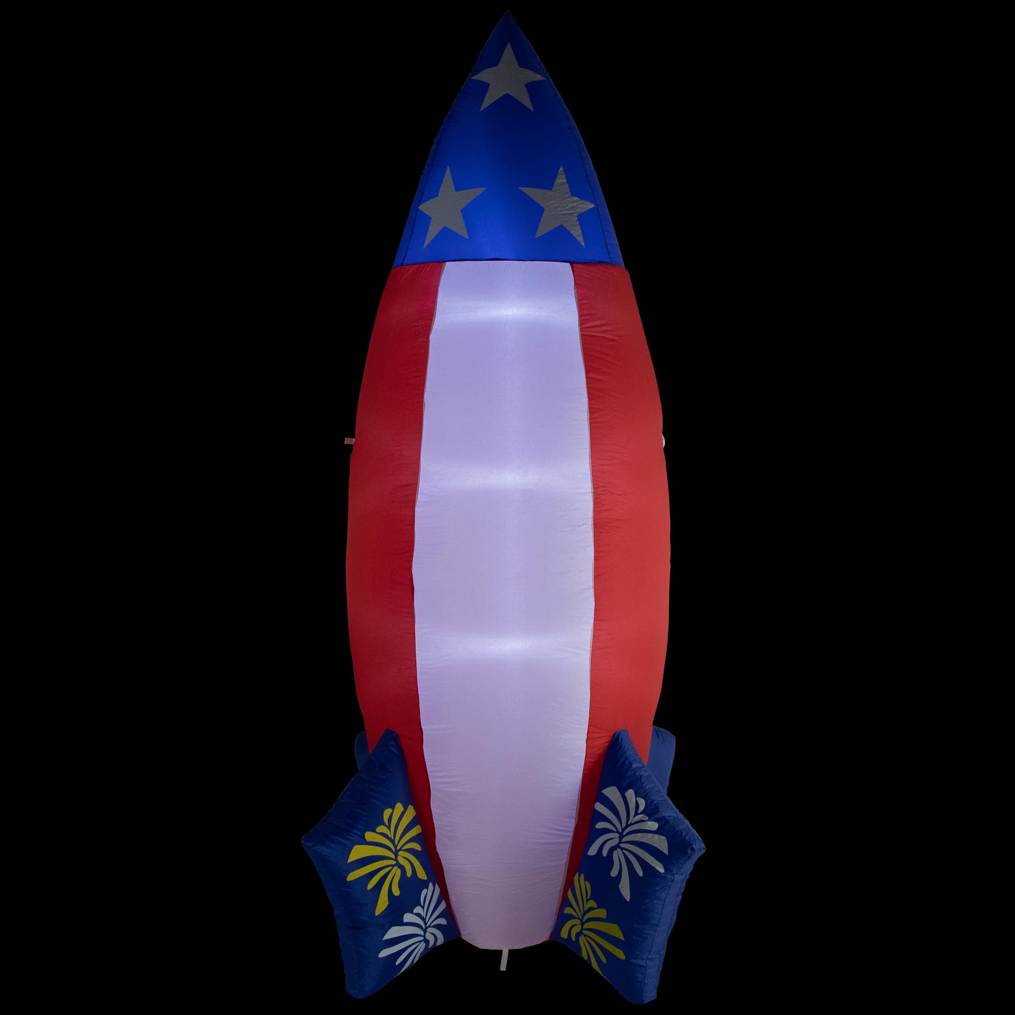 Northlight 8ft LED Lighted Inflatable Americana Rocket Outdoor Decoration with Clear Lights - Patriotic Yard Decor for 4th of July, Christmas, and Backyard Parties