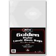 BCW 10-Pack Golden Comic Mylar Bags (50 Bags per Pack) - 2 Mil Archival Quality Comic Book Storage & Protection - Perfect for Collecting, Preserving, and Displaying Valuable Comics