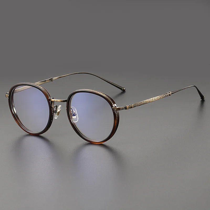 Stylish Aimee Unisex Full Rim Oval Round Titanium Acetate Eyeglasses Frame 5911 - Lightweight & Durable for Work, Reading & Fashion