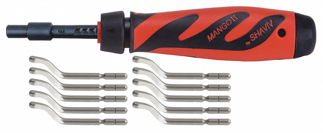 SHAVIV Professional Deburring Tool Set with E100S Cobalt Blades - Perfect for Metalworking, Woodworking & DIY Projects