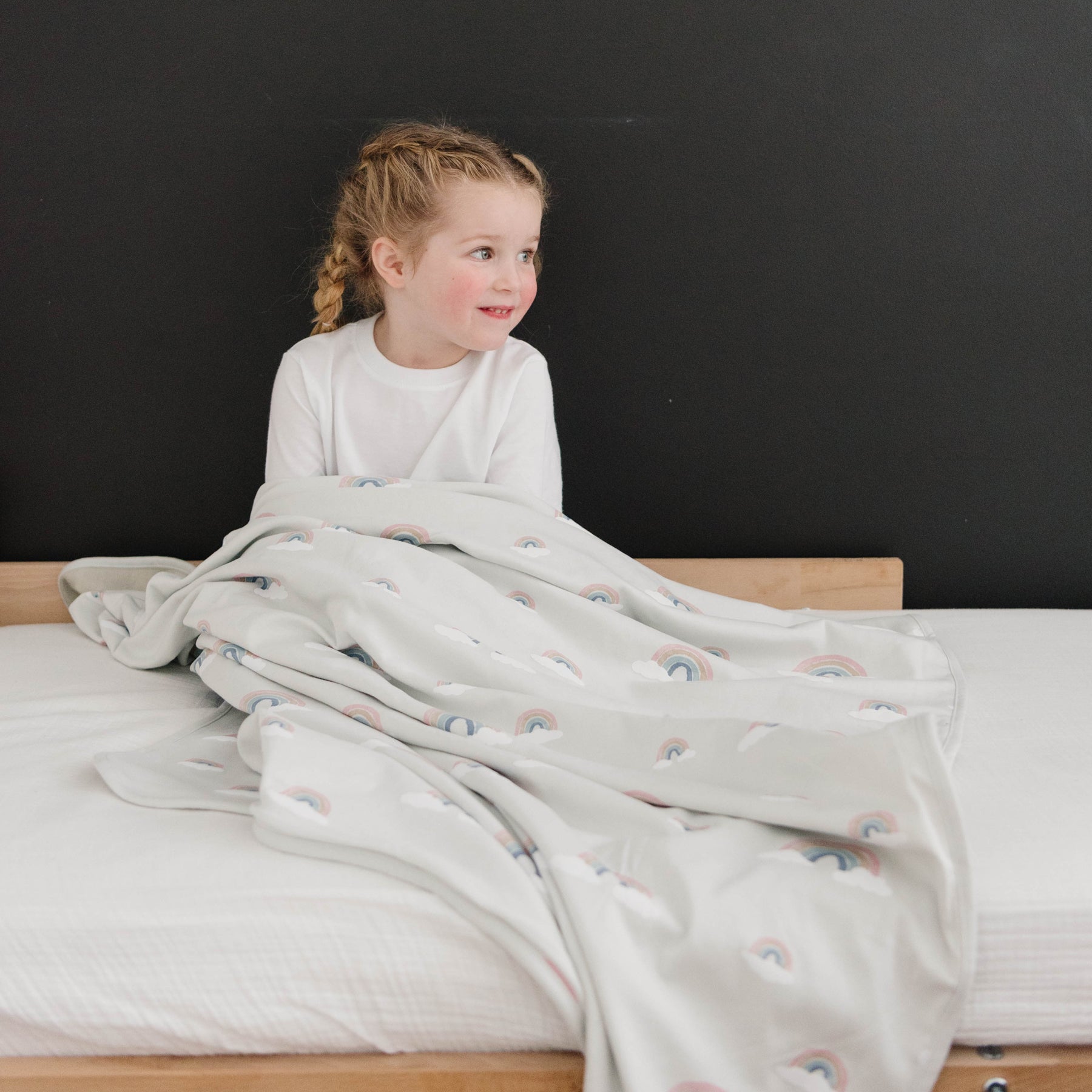 Premium 4-Season Toddler Blanket - Soft Merino Wool & Organic Cotton Blend (52.5
