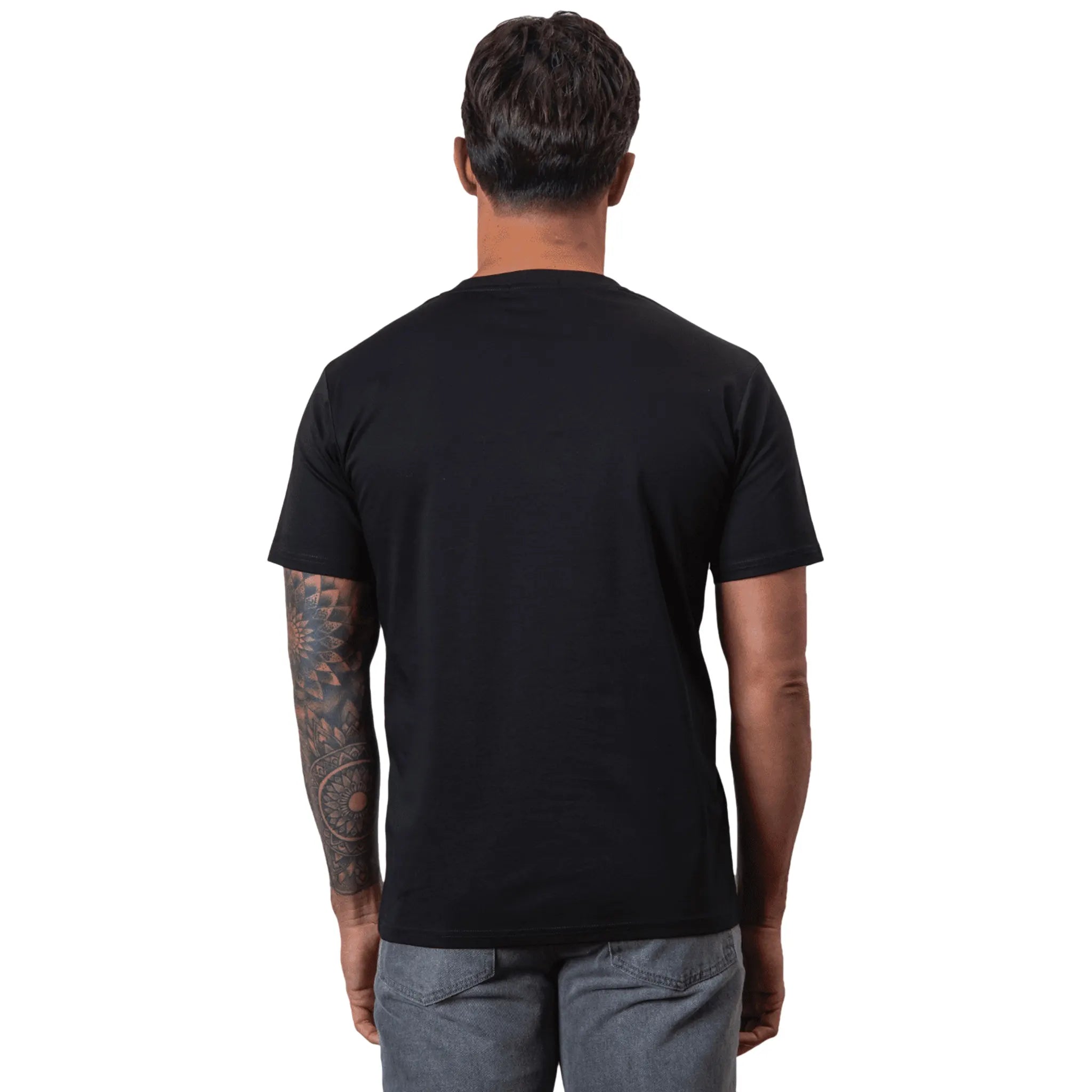 Premium Black T-Shirt for Men - Soft Cotton Crew Neck Tee - Casual & Comfortable Everyday Wear for Work, Gym, and Outings