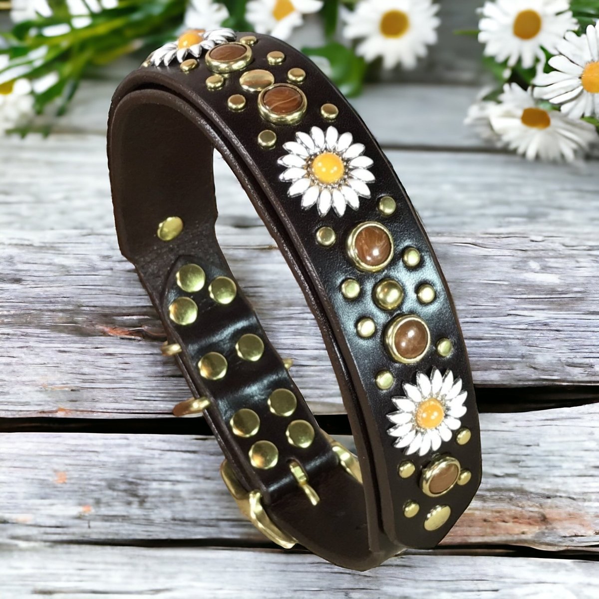 Premium Genuine Leather Dog Collar - Kalina Collection | Adjustable & Durable Pet Collar for Small Medium Large Dogs | Perfect for Daily Walks, Training & Outdoor Adventures