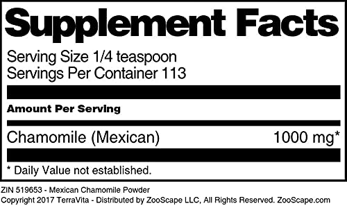 Premium Mexican Chamomile Powder 4oz | Organic Relaxing Herbal Tea | Stress Relief & Sleep Aid | Perfect for Evening Tea, Aromatherapy & DIY Skincare (ZIN: 519653)