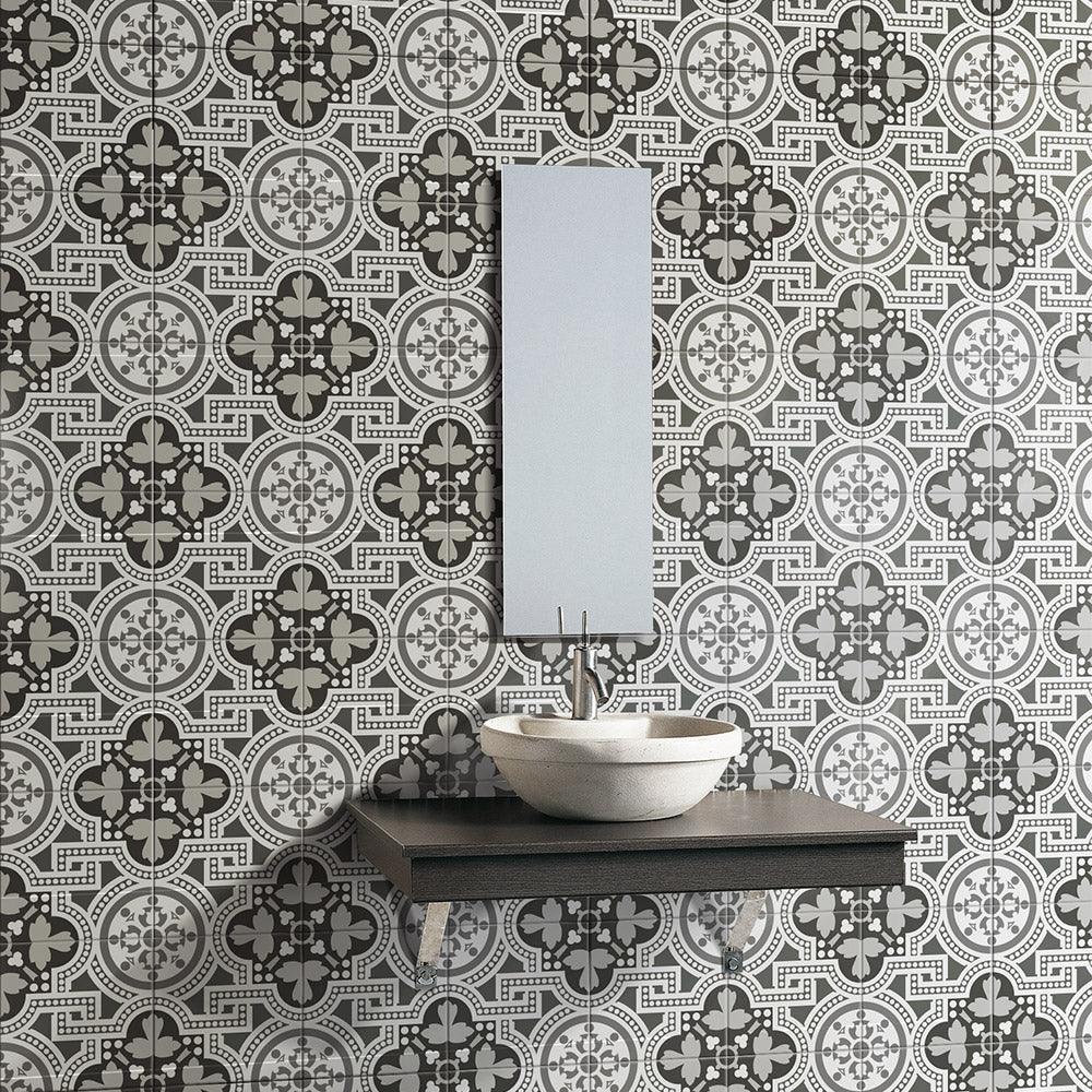 Heritage Jericho Encaustic Look 200x200 Matt Tile - Premium Ceramic Floor and Wall Tiles for Kitchen, Bathroom, and Living Room Decoration