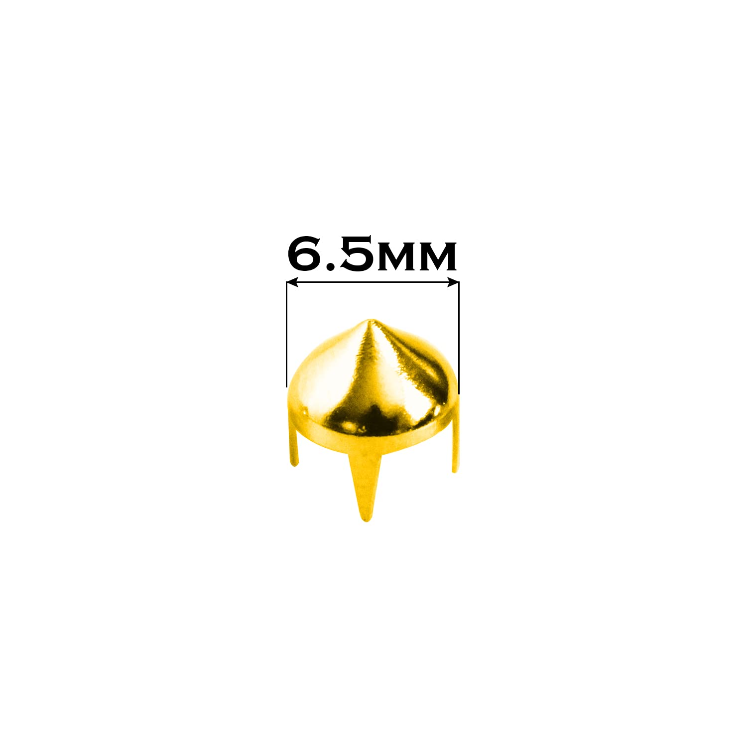High Cone Spike Studs Rivets 6.5mm Gold - Embellishment for Bags, Belts, Leather Crafts & Clothing | DIY Fashion Accessories & Punk Style Decor
