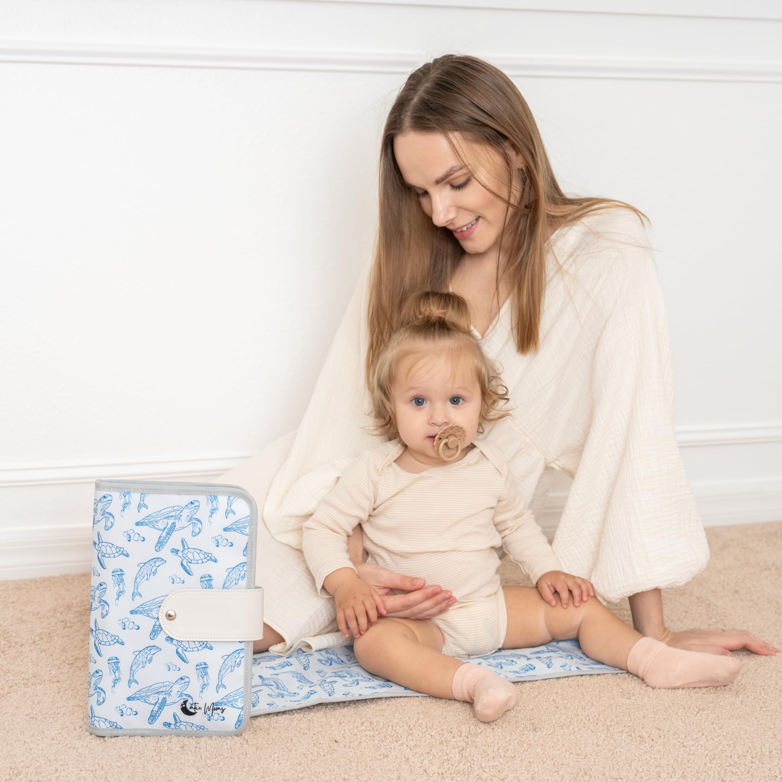 Waterproof Portable Baby Changing Pad with Storage Pockets for Wipes & Diapers - Travel-Friendly Newborn Essentials - Perfect Baby Shower Gift for Boys & Girls - Ideal for On-the-Go Parents, Airplane Travel, and Outdoor Adventures
