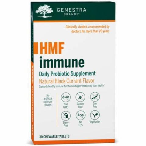 Genestra HMF Immune Support Chewable Tablets - Natural Black Currant Flavor, 30 Count | Boosts Immunity & Gut Health for Adults & Kids - Perfect for Travel, Work & Daily Wellness