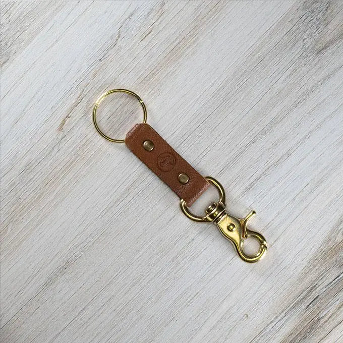 Stylish Leather & Brass Keychain - Durable & Elegant Key Ring for Home, Office, and Travel Accessories (Gift Idea)