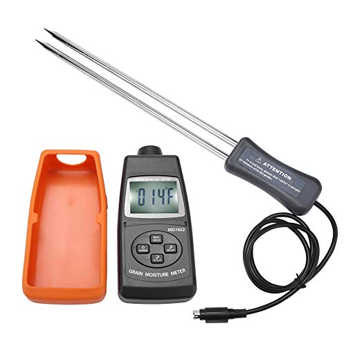 MD7822 Digital LCD Grain Moisture Meter with Temperature & Humidity Sensor - Wheat Corn Rice Moisture Tester for Farming, Storage & Quality Control