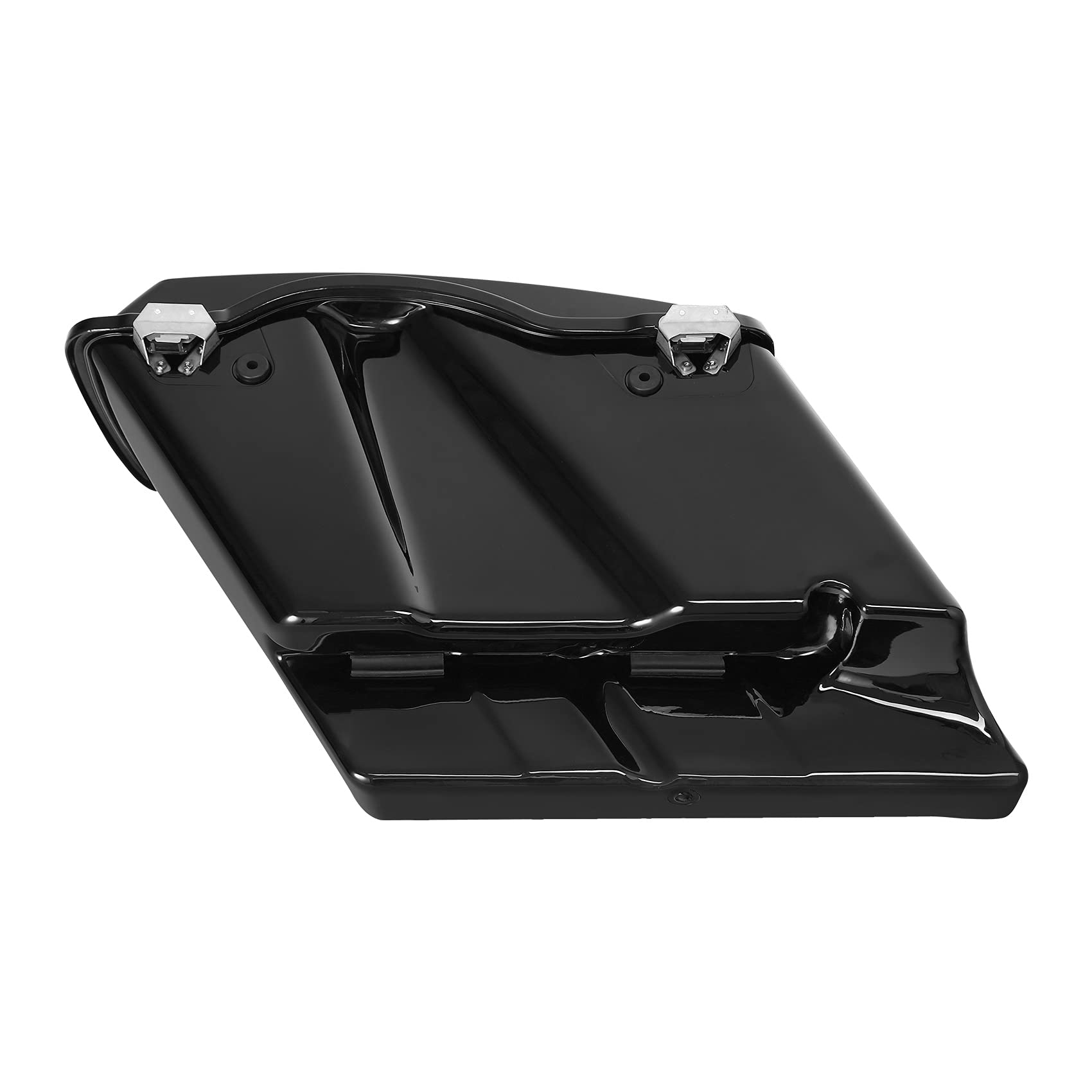 XFMT 5 Inch Vivid Black Stretchable Saddlebags with Lockable Lids & Keys - Compatible with Harley Touring FLH/FLT Electra Glide, Road King, Ultra Street (1993-2013 Models) - Perfect for Motorcycle Storage & Long-Distance Travel Accessories