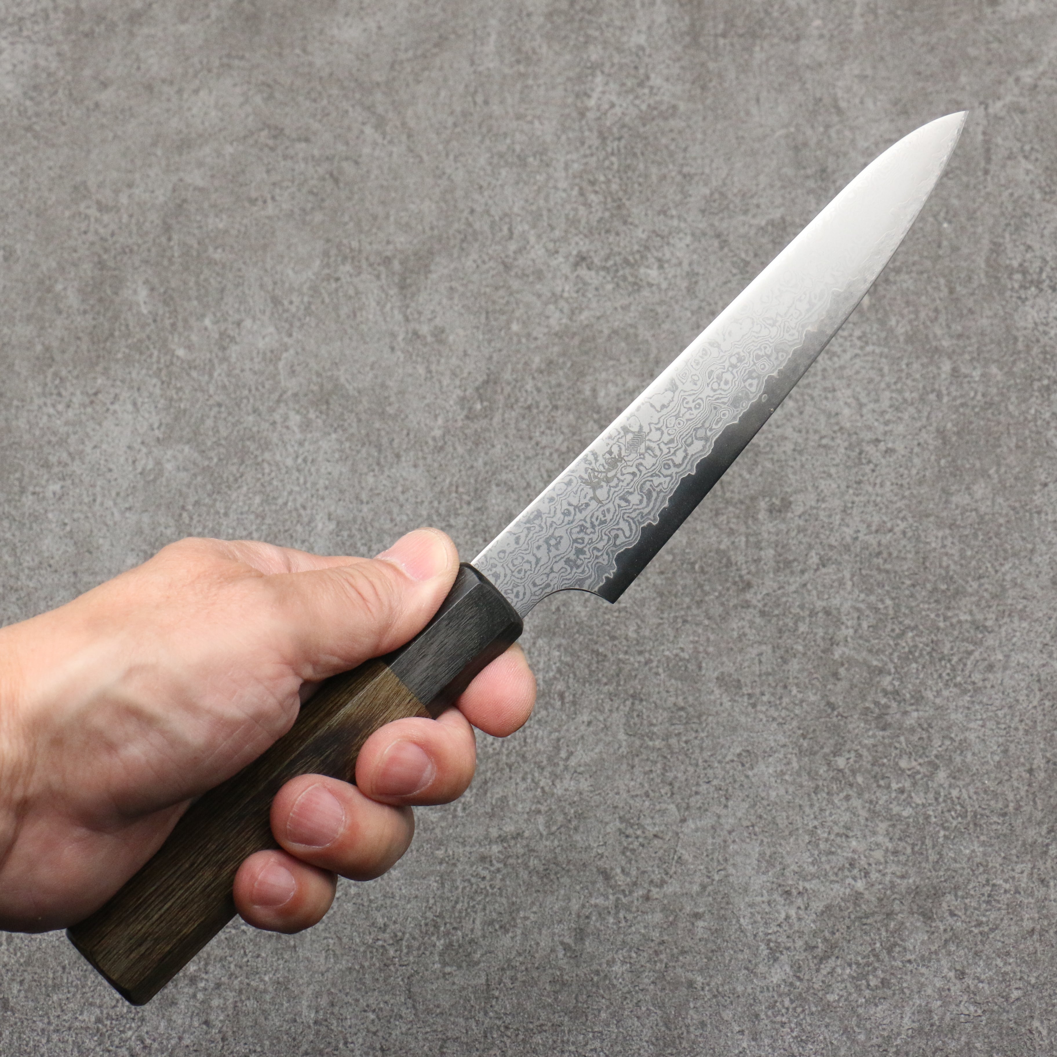 VG10 Damascus Petty Utility Knife 150mm - Gray Pakkawood Handle - Japanese Kitchen Knife for Slicing, Chopping & Precision Cutting - Perfect for Home Chefs & Professional Kitchens