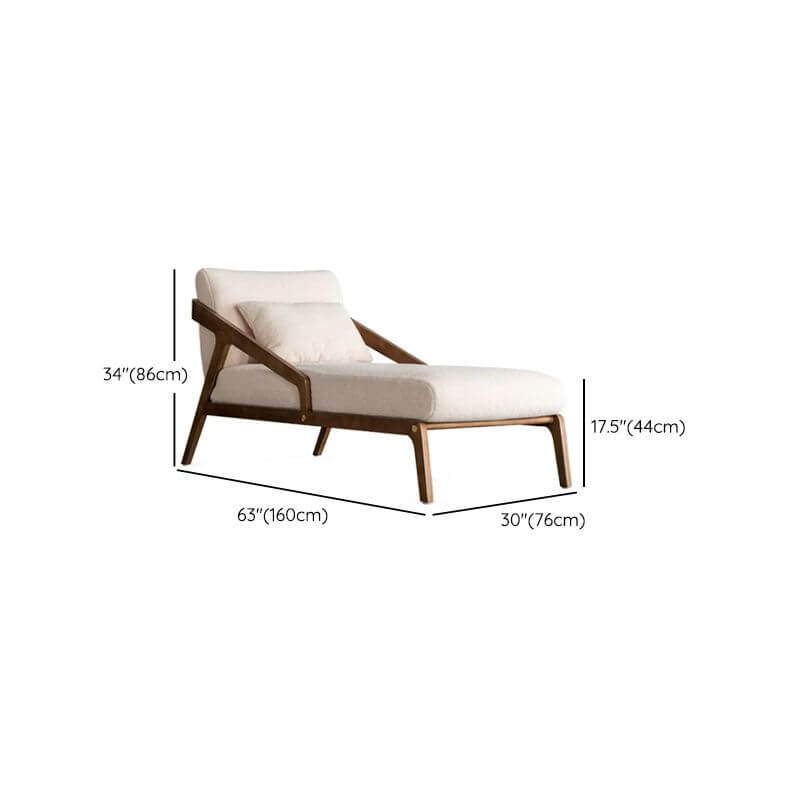 Minimalist White Cushioned Dual-Sided Arm Chaise Lounge - Detachable Installation for Living Room, Bedroom & Patio Relaxation