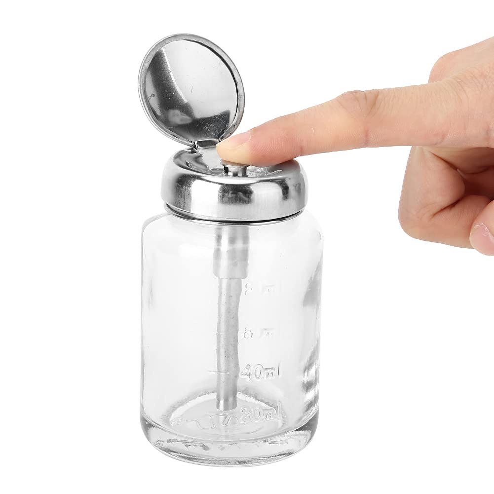 Professional Glass Nail Polish Remover Pump Dispenser - Empty Liquid Container for Nail Art & Manicure Tools | Perfect for Salon, Home Use & DIY Nail Care