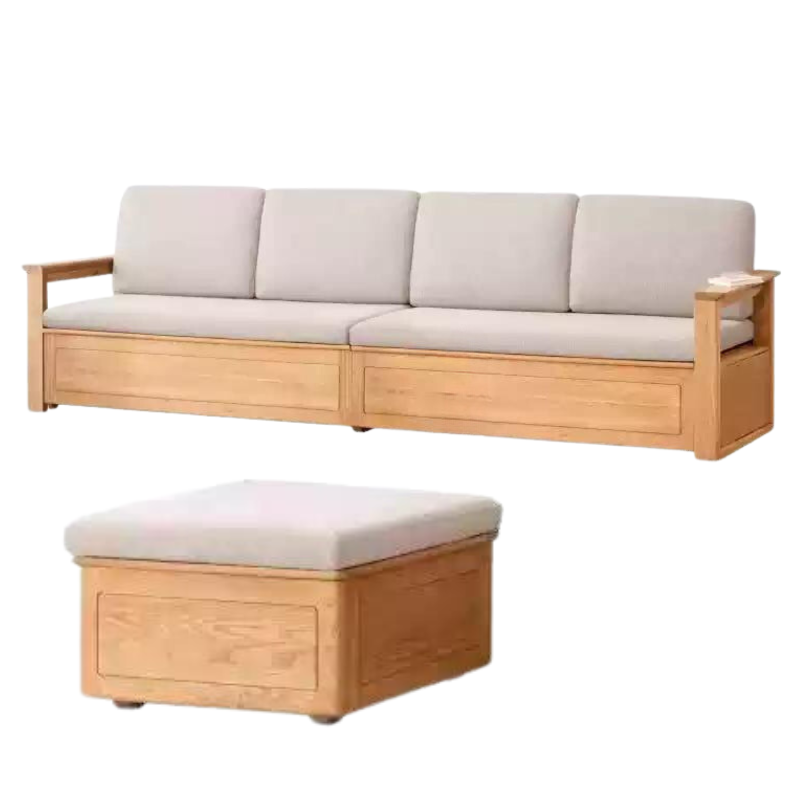 Solid Oak Wood Storage Box for Sofa - Organize Living Room, Bedroom, or Office with Stylish Wooden Storage Solution