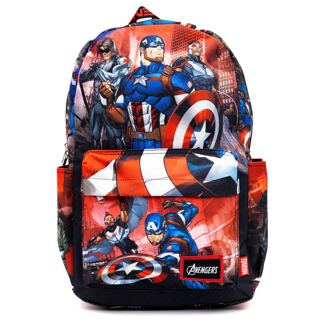 Marvel Avengers 17 Inch Superhero Backpack for School, Travel & Daily Use - Spiderman, Iron Man, Hulk & Captain America Design